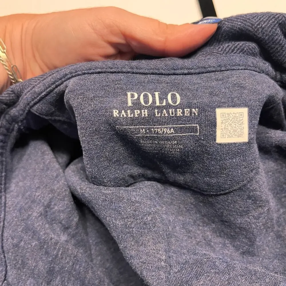 Polo Ralph Lauren Quarter-Zip Double-Knit Pullover Jersey Size Medium